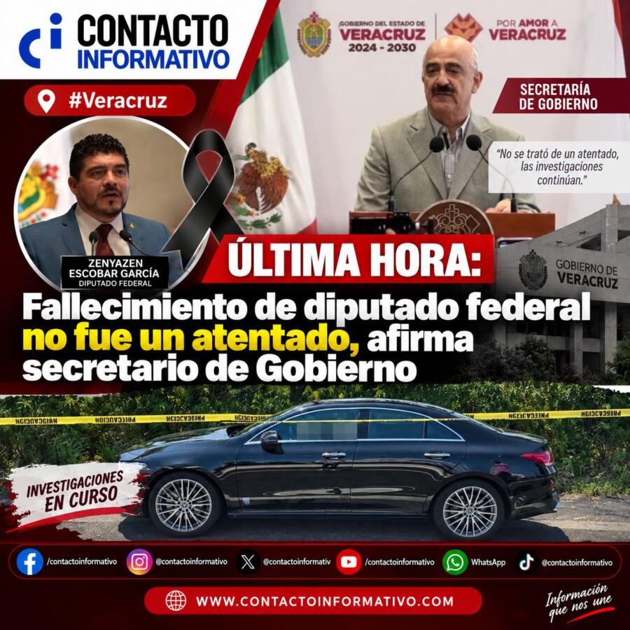 Fallecimiento de diputado federal no fue un atentado, afirma secretario de Gobierno