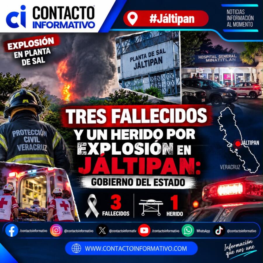 Tres fallecidos y un herido por explosión en jáltipan: Gobierno del Estado