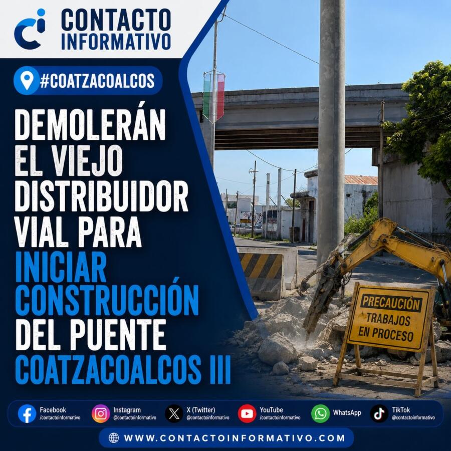 Demolerán el viejo distribuidor vial para iniciar construcción del puente Coatzacoalcos III