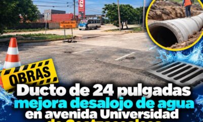 Ducto de 24 pulgadas mejora desalojo de agua en avenida Universidad de Coatzacoalcos
