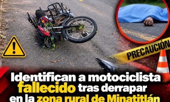 Identifican a motociclista fallecido tras derrapar en la zona rural de Minatitlán