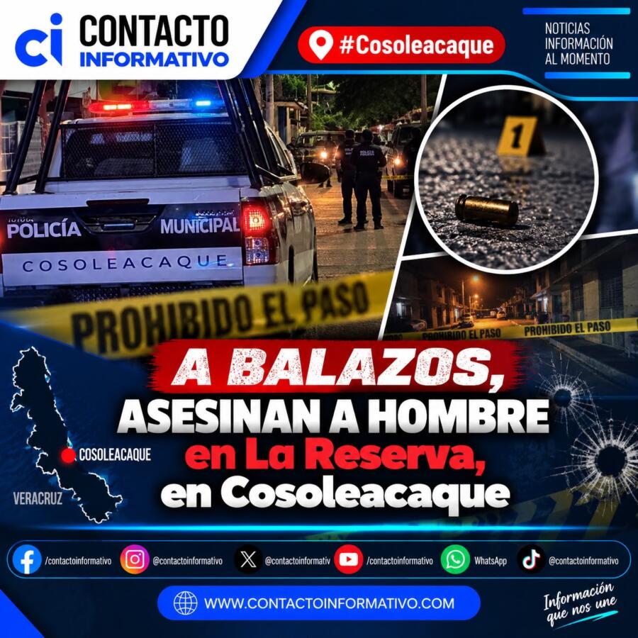 A balazos, asesinan a hombre en La Reserva, en Cosoleacaque