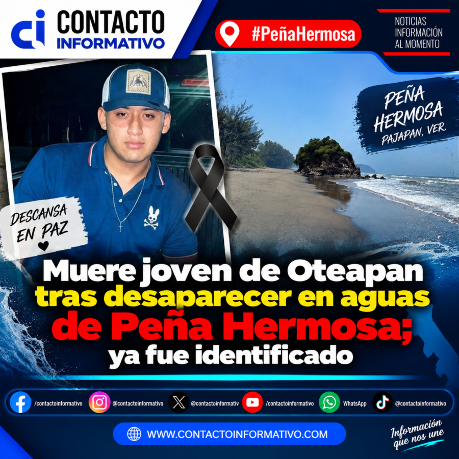 Muere joven de Oteapan tras desaparecer en aguas de Peña Hermosa; ya fue identificado