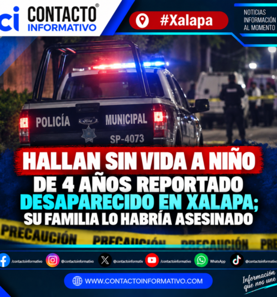Hallan sin vida a niño de 4 años reportado desaparecido en Xalapa; su familia lo habría asesinado