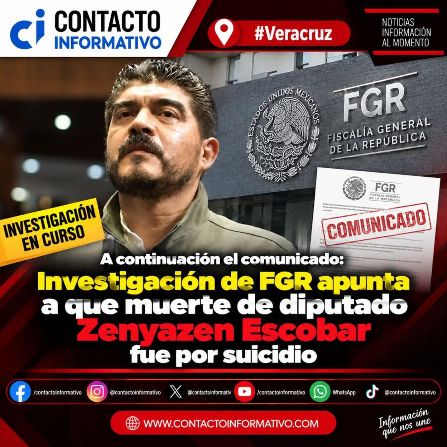 Investigación de FGR apunta a que muerte de diputado Zenyazen Escobar fue por suicidio