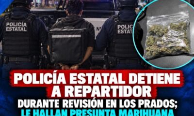 Policía Estatal detiene a repartidor durante revisión en Los Prados; le hallan presunta marihuana