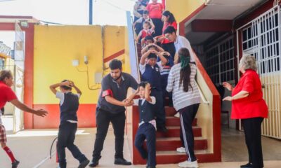 Protección Civil promueve la prevención con simulacro de sismo en escuela