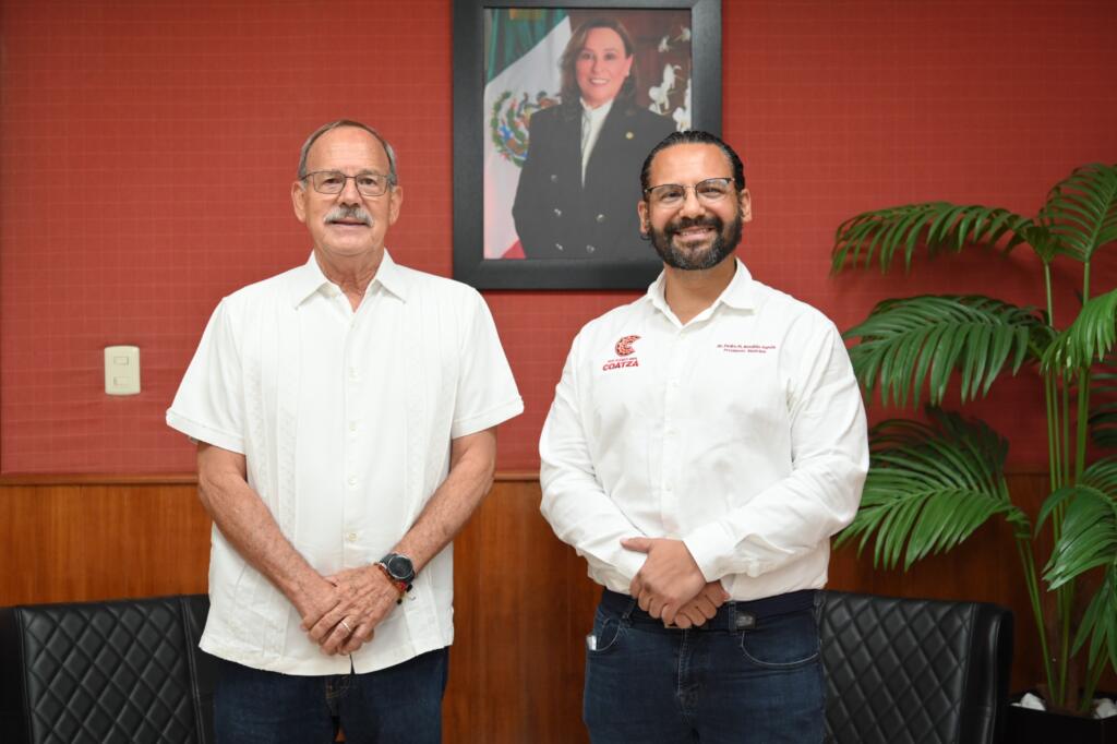 Acuerdan Pedro Miguel Rosaldo y Gerardo Balandrano fortalecer proyectos deportivos en Coatzacoalcos