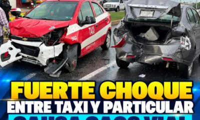 🚨 Fuerte choque entre taxi y particular causa caos vial en el bulevar Instituto Tecnológico