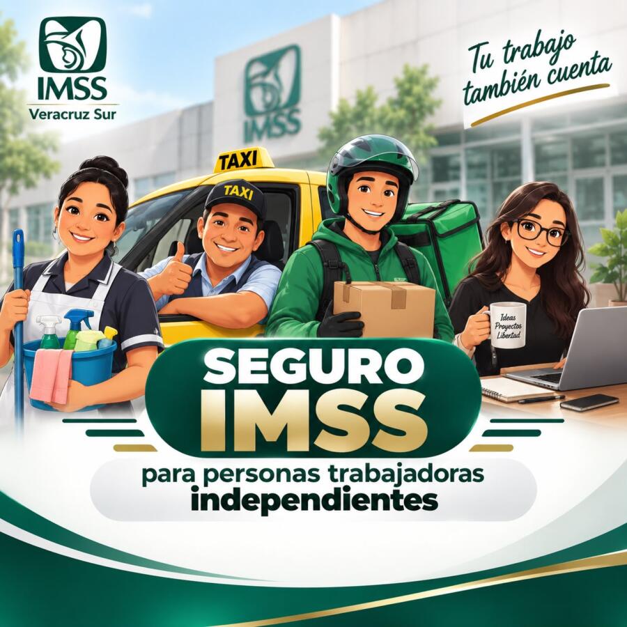 Informa IMSS Veracruz Sur sobre seguro para personas trabajadoras independientes