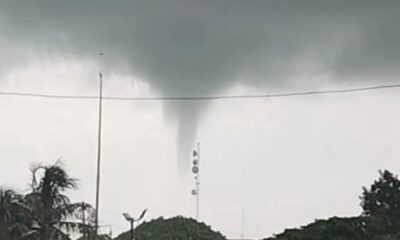 Fenómeno con forma de tornado sorprendió en Coatzacoalcos