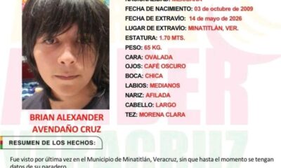 Casi cinco meses sin noticias de Brian alexander, visto por última vez en Minatitlán