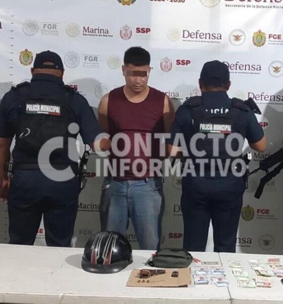 Detiene Policía Municipal de Cosoleacaque a sujeto armado; lo investigan por su probable participación en serie de robos