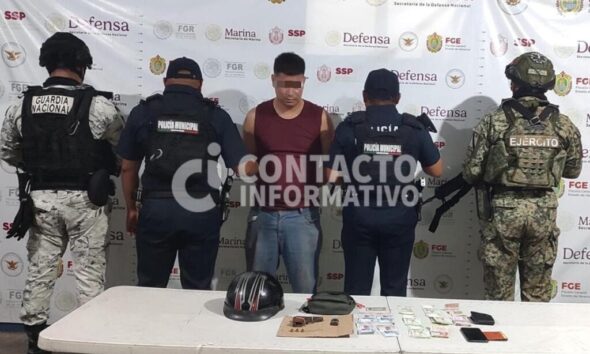 Detiene Policía Municipal de Cosoleacaque a sujeto armado; lo investigan por su probable participación en serie de robos