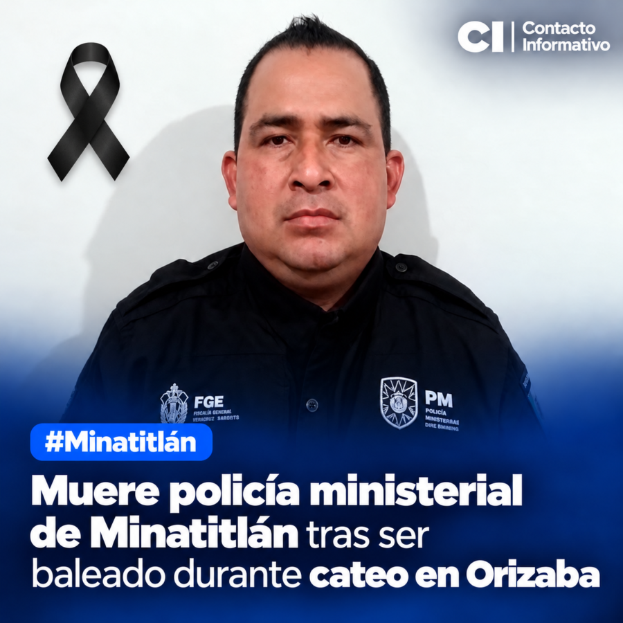 Muere policía ministerial de Minatitlán tras ser baleado durante cateo en Orizaba
