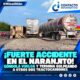 ¡Fuerte accidente en El Naranjito! Góndola vuelca y termina golpeando a otros dos tractocamiones