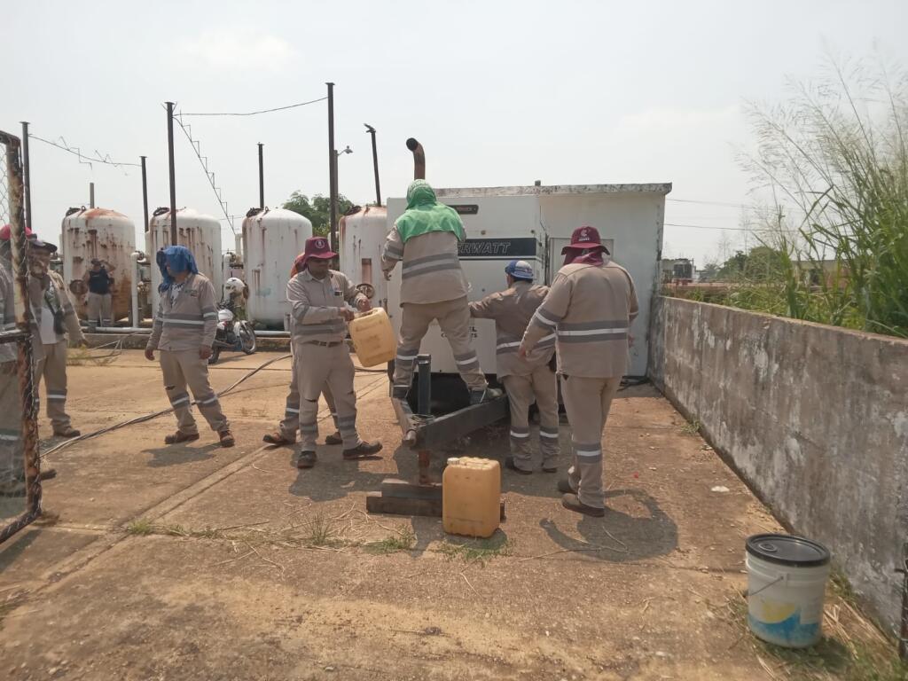 CMAS fortalece el abasto de agua en Olmeca con instalación de generadores ante falta de energía