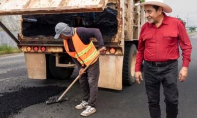 Supervisan trabajos de bacheo en la avenida Institutos Tecnológicos