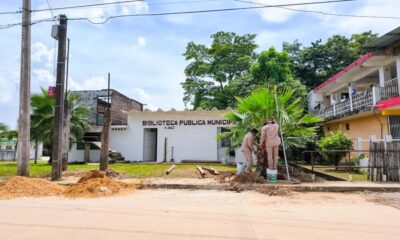 Realizan trabajos de mantenimiento en la biblioteca municipal de Mapachapa