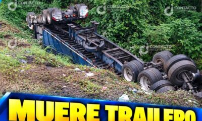 Muere trailero arrollado en la autopista Acayucan-Cosoleacaque