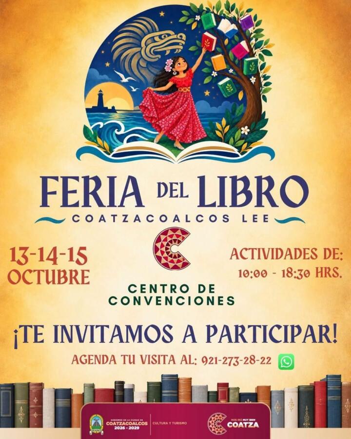 Coatzacoalcos impulsa la lectura con Feria del Libro y biblioteca móvil
