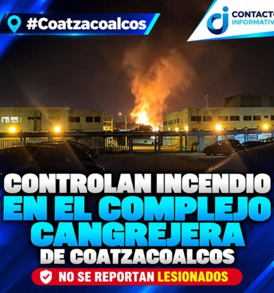 Controlan incendio en el Complejo Cangrejera de Coatzacoalcos; no se reportan lesionados