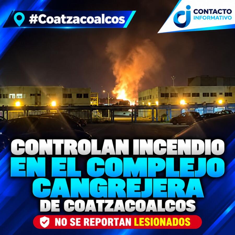 Controlan incendio en el Complejo Cangrejera de Coatzacoalcos; no se reportan lesionados