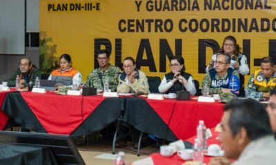 *Gobernadora Rocío Nahle y alcalde Guillermo Reyes participan en segunda sesión del Comité Nacional de Emergencias en Minatitlán*