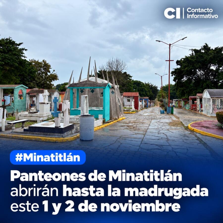 Panteones de Minatitlán abrirán hasta la madrugada este 1 y 2 de noviembre
