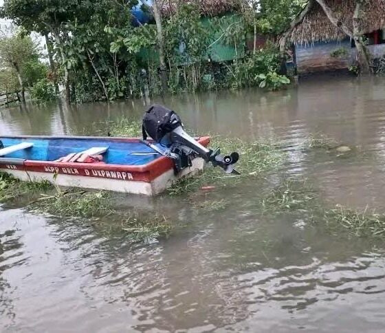 Familias de Boca de Uxpanapa enfrentan la creciente del río